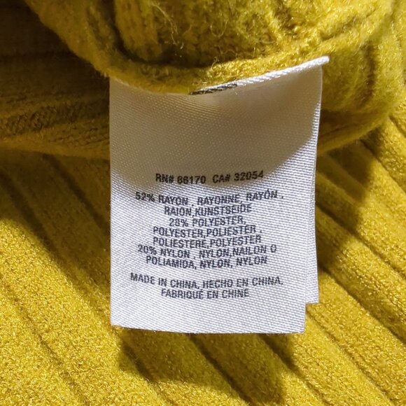 Moth By Anthropologie Mustard Yellow Turtleneck Sweater size XS Ribbed Knit - Picture 8 of 14